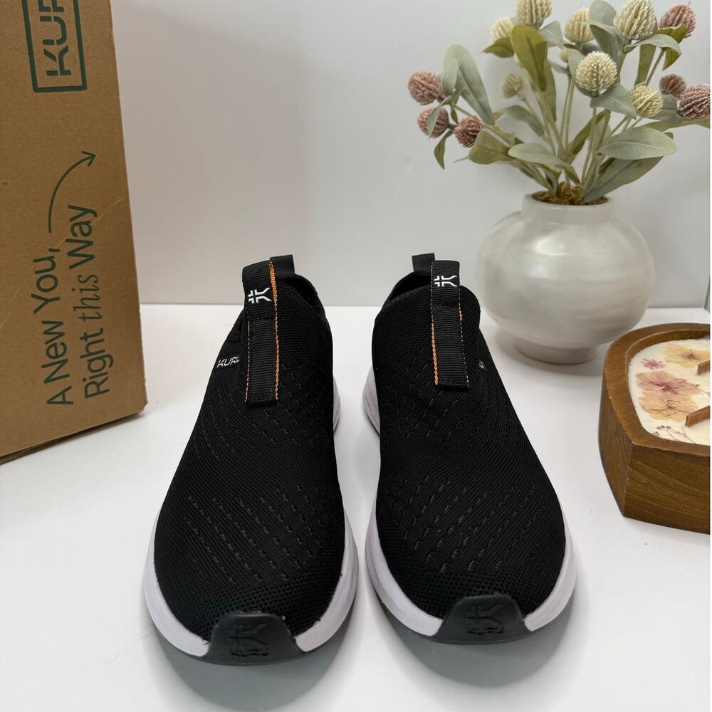 Kuru Atom Slip-on Comfort Sock-Like Sneaker Jet Black Women 6.5M NWB - Picture 2 of 10